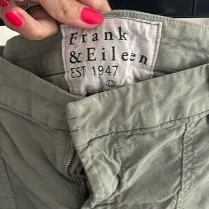 Frank & Eileen Jameson sage linen utility jogger